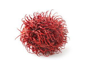 Naklejka premium Smaczne owoce rambutana na białym tle