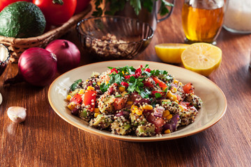 Mexican salad with quinoa and vegetables