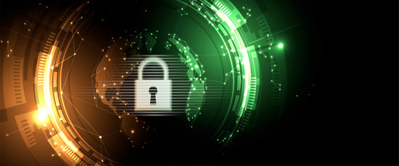 Cybersecurity and information or network protection. Future technology web services for business and internet project