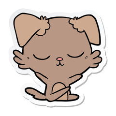 sticker of a cute cartoon dog