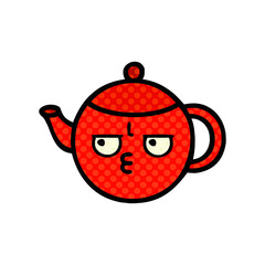 comic book style cartoon teapot