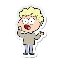 sticker of a cartoon man gasping in surprise