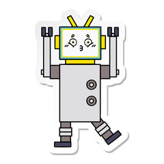 sticker of a cute cartoon robot