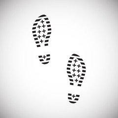Footprint icon on white background for graphic and web design. Simple vector sign. Internet concept symbol for website button or mobile app.