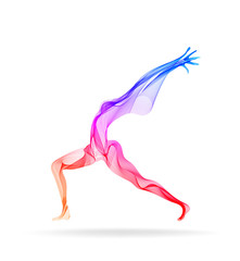 Abstract woman's silhouette, yoga pose, asana