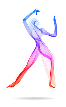 Woman dancer, Indian dancer, abstract colored human