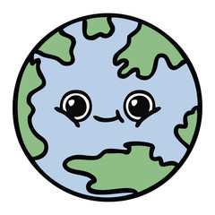 cute cartoon planet earth