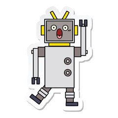 sticker of a cute cartoon robot