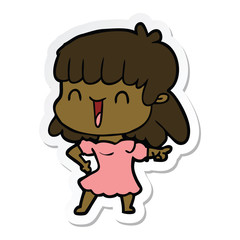 sticker of a cartoon woman