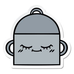 sticker of a cute cartoon cooking pot