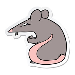 sticker of a sly cartoon rat