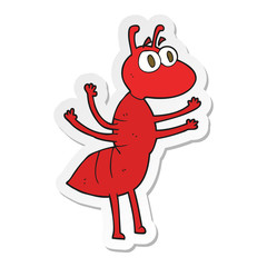 sticker of a cartoon ant