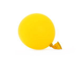 Round, inflated balloon isolated on white background