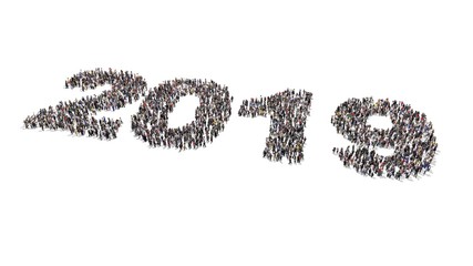 Crowd of people forming 2019