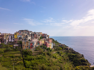 Fototapeta na wymiar Vista aerea di Corniglia, Cinque Terre, Italia