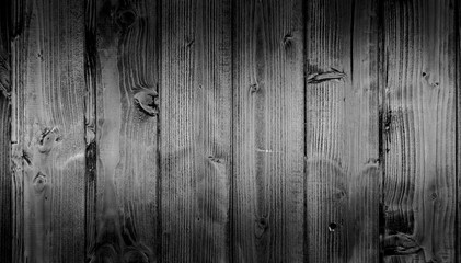 Black and white old wood plank texture background. Wooden board pattern texture. Dark wall natural timber surface
