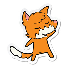 sticker of a friendly cartoon fox