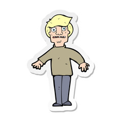 sticker of a cartoon shocked man