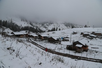 amazing village landscapes and wooden houses.savsat/artvin/turkey