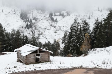 amazing village landscapes and wooden houses.savsat/artvin/turkey