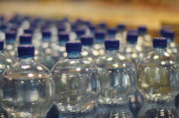 Bottled water in a market