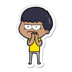 sticker of a cartoon annoyed man