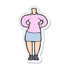 sticker of a cartoon female body