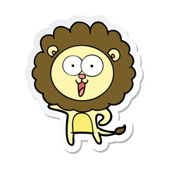 sticker of a happy cartoon lion