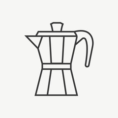 Moka pot icon isolated on background. Coffee maker symbol modern, simple, vector, icon for website design, mobile app, ui. Vector Illustration