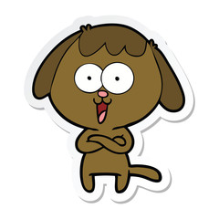 sticker of a cute cartoon dog