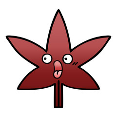 gradient shaded cartoon autumnal leaf