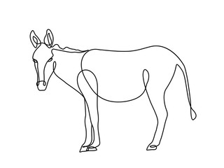 donkey one line drawing