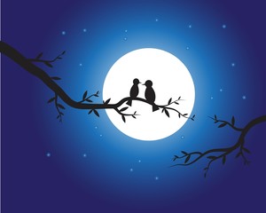 Obraz na płótnie Canvas halloween background with full moon and bats