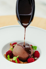 chocolate sphere dessert