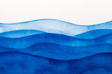 Blue watercolor background - obrazy, fototapety, plakaty