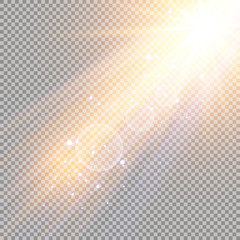 Vector transparent sunlight special lens flare light effect.  Sparkling magic dust particles