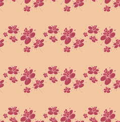 Fototapeta na wymiar flowers pink cream background pattern