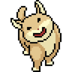 Obraz premium vector pixel art pet smile