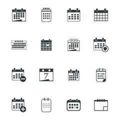 creative calendar icons set. Date icons set. Vector illustration