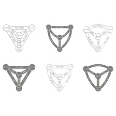 vector icon set with Shield of the Trinity traditional Christian visual symbol