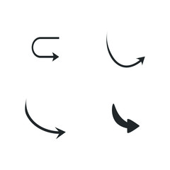 Obraz premium Vector illustration of curved arrow icons. curved arrow icons set. curve icons