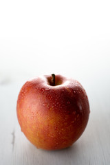 Wet red apple