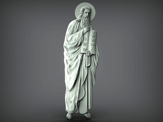 statue of jesus christ on white background