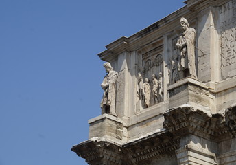 photo of view on the Arch of constantine, Rome, Italy, summer