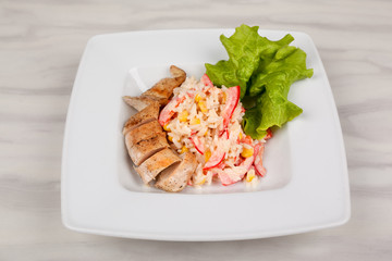 Food in the plate.