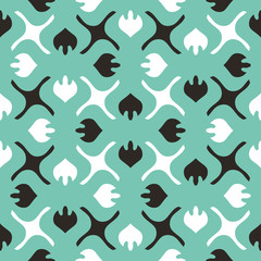 Seamless pattern with alternate geometric elements. Abstract retro artwork.