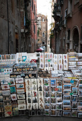 Selling postcards on the streets on Venice