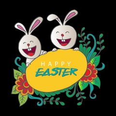 Obraz na płótnie Canvas Happy Easter with cute rabbit 