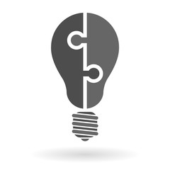 Light bulb puzzle icon. Idea concept