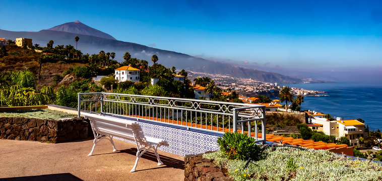 Tenerife, Canary Islands, Spain - The inland mountain landscape on the island of Tenerife on a sunny day in October.